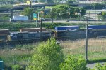 Two CSX GE's switch cars on the Garden State Secondary